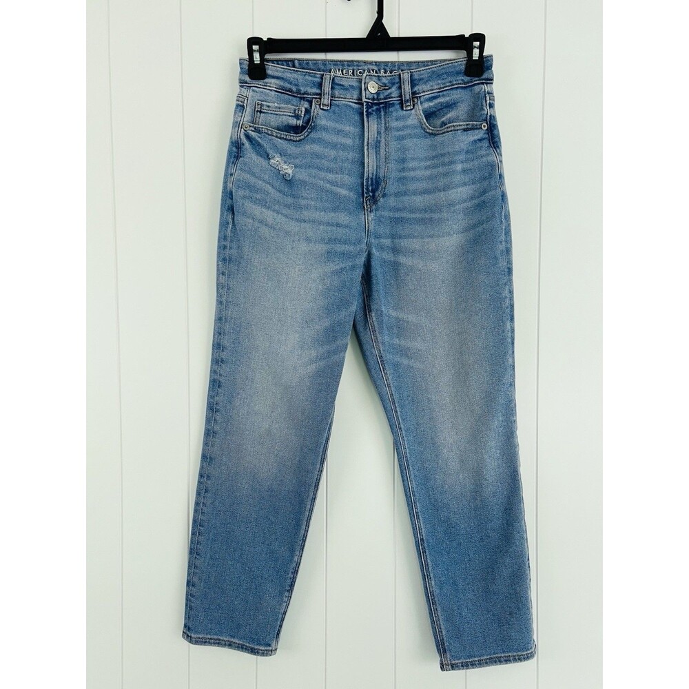 American Eagle Super Soft Stretchy High Rise "Mom Jean" Cropped Comfy Sz 6 Short